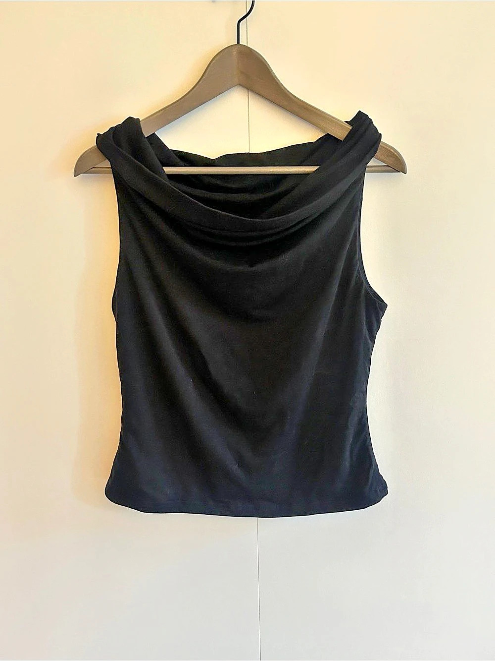OGL Black Draped Neck Tank Size Large